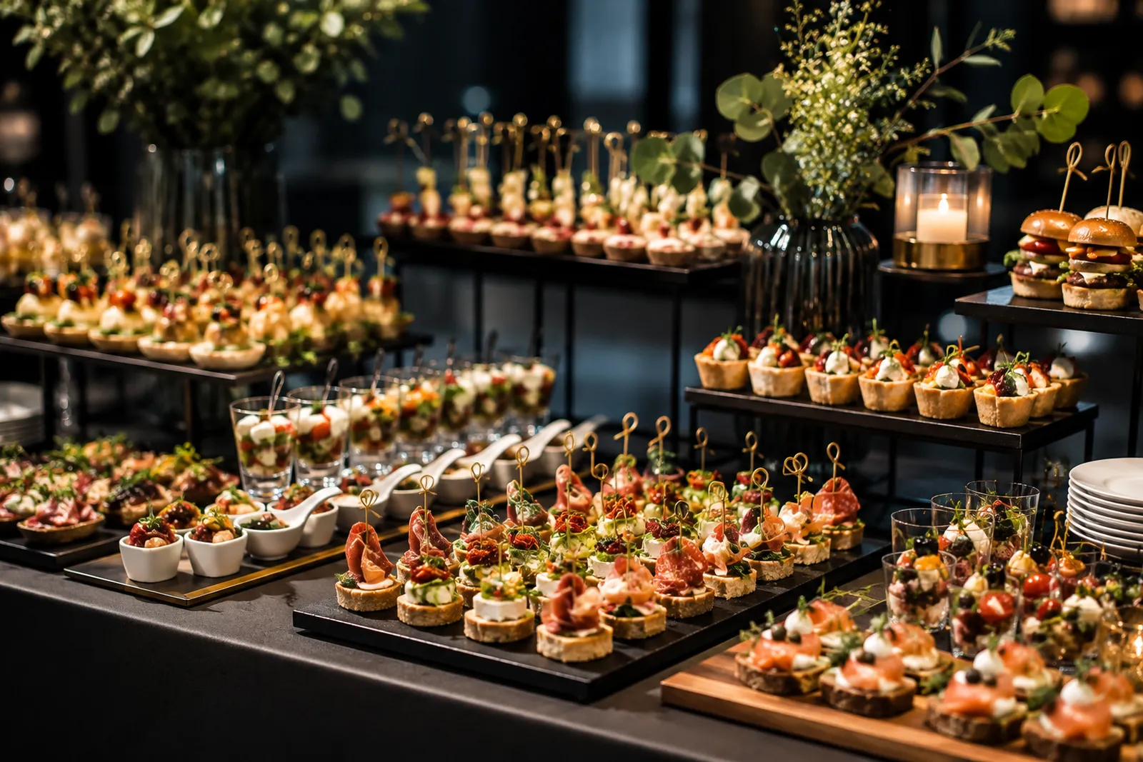 Elegancki bufet i przekąski cateringowe na event firmowy w Tychach